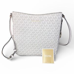 Michael Kors Large Jet Set Travel White CrossBody Shoulder Bag Adjustable Straps